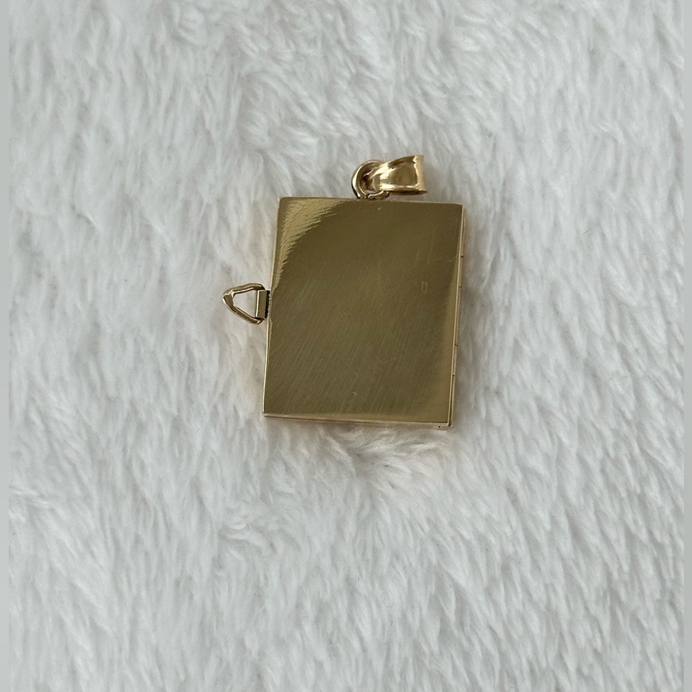 Gold Small Rectangle Book Locket - image 4